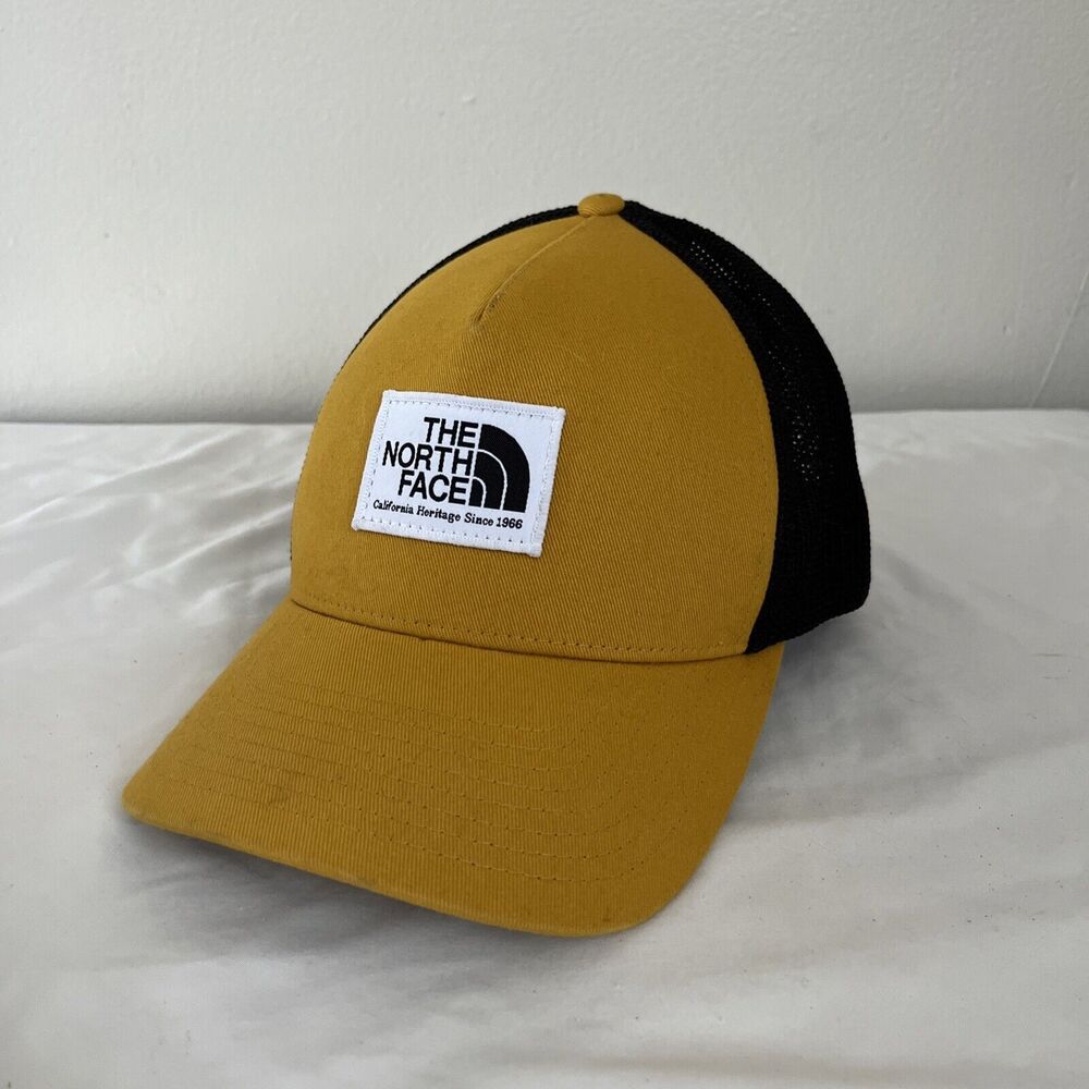 RARE The North Face KEEP IT PATCHED Mustard Trucker Hat, Adjustable- One Size